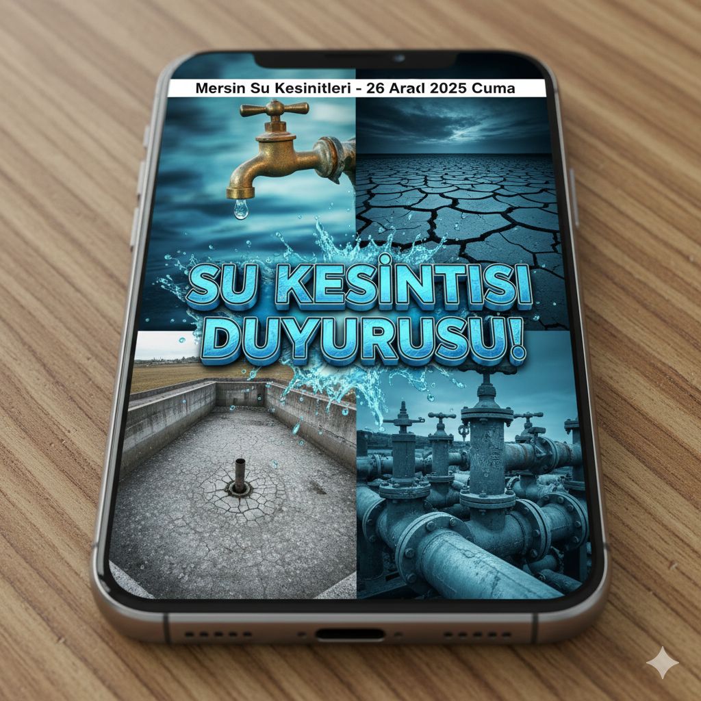 MERSİN’DE BUGÜN BÜYÜK SU KESİNTİSİ! 3 İlçede Birçok Mahalle Etkileniyor